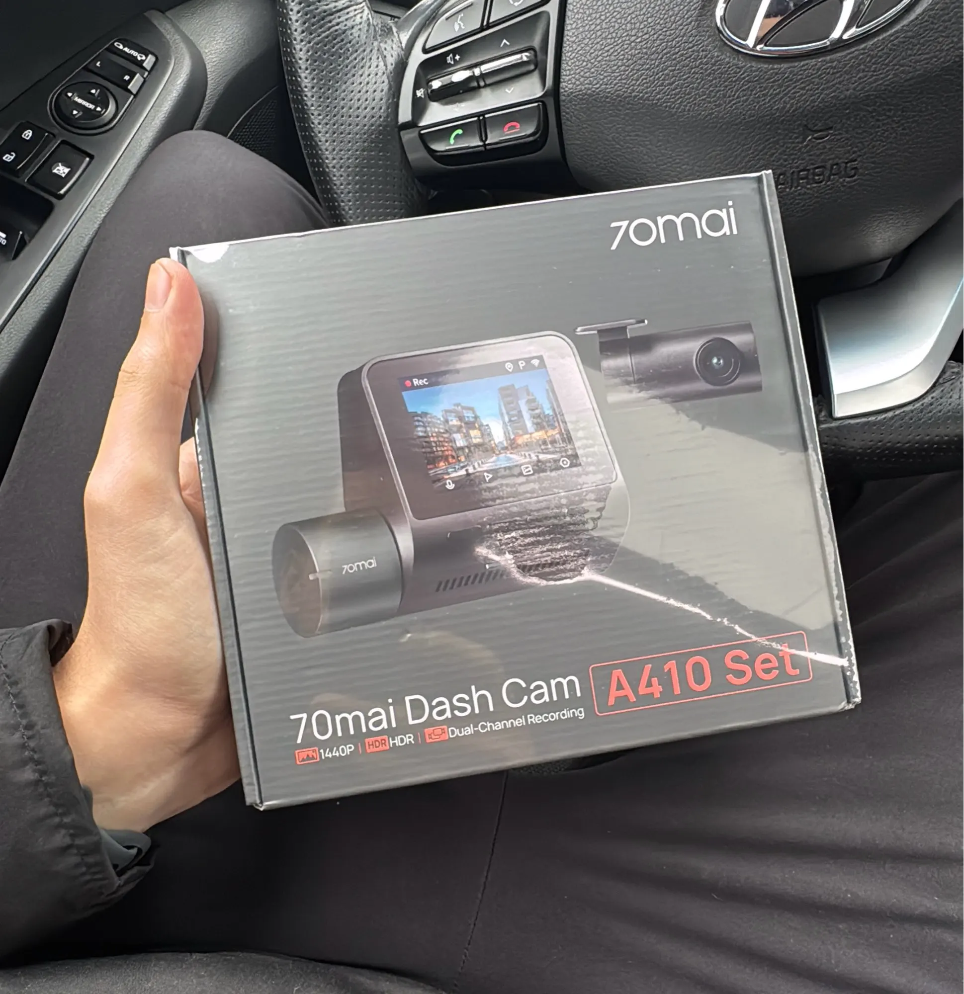 Dashcam Avant/arrière 70mai A410 - 2,5K+1080P, Vision Nocturne HDR, WiFi, GPS, Mode Parking