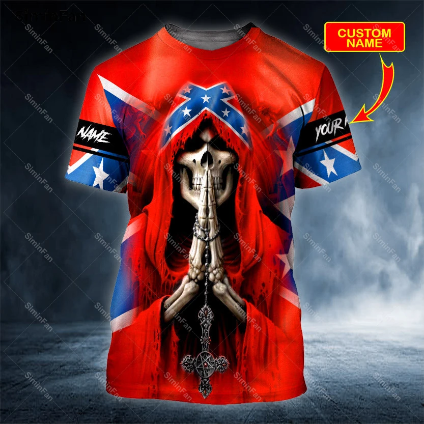 

Pray USA Skull Personalized 3D Full Printed T-Shirts Men Summer Round Neck Tee Female Casual Tops Unisex Harajuku Streetwear 01