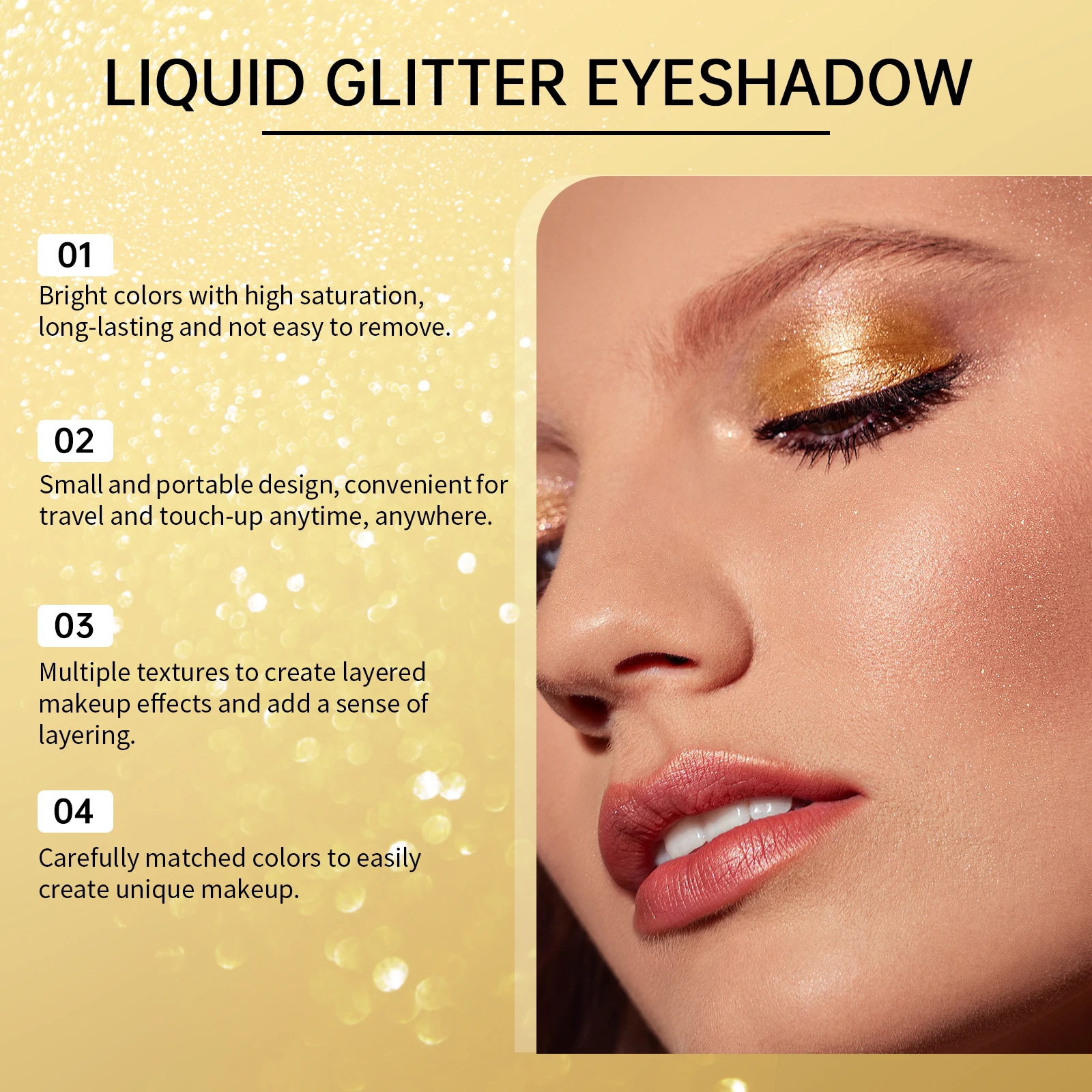 EELHOPE Shiny Eyeshadow Liquid Multi Color Non-irritating Smooth Texture Enhance Eye Luster Easy To Apply Lasting Eyeshadow