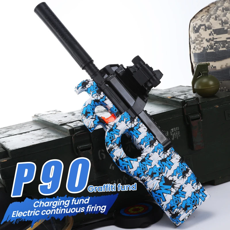P90 Electric Gel Blaster Bullet Gun Water Guns Toy Weapon Splatter Ball