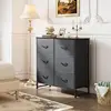Fabric Dresser for Bedroom, 6-Drawer Storage Tower with Fabric Bins, Chest of Drawers for Closet, Living Room, Hallway,Dark Grey 4