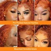 200 Density Ginger Orange Curly 13x4 HD Lace Frontal Human Remy Hair Colored Transparent Deep Wave 13x6 Lace Front Wig For Women 5