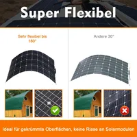 Panneau solaire flexible de 200 W, panneau solaire 12 V, cellule photovoltaïque monocristalline pour camping-car, caravane et camping. 8