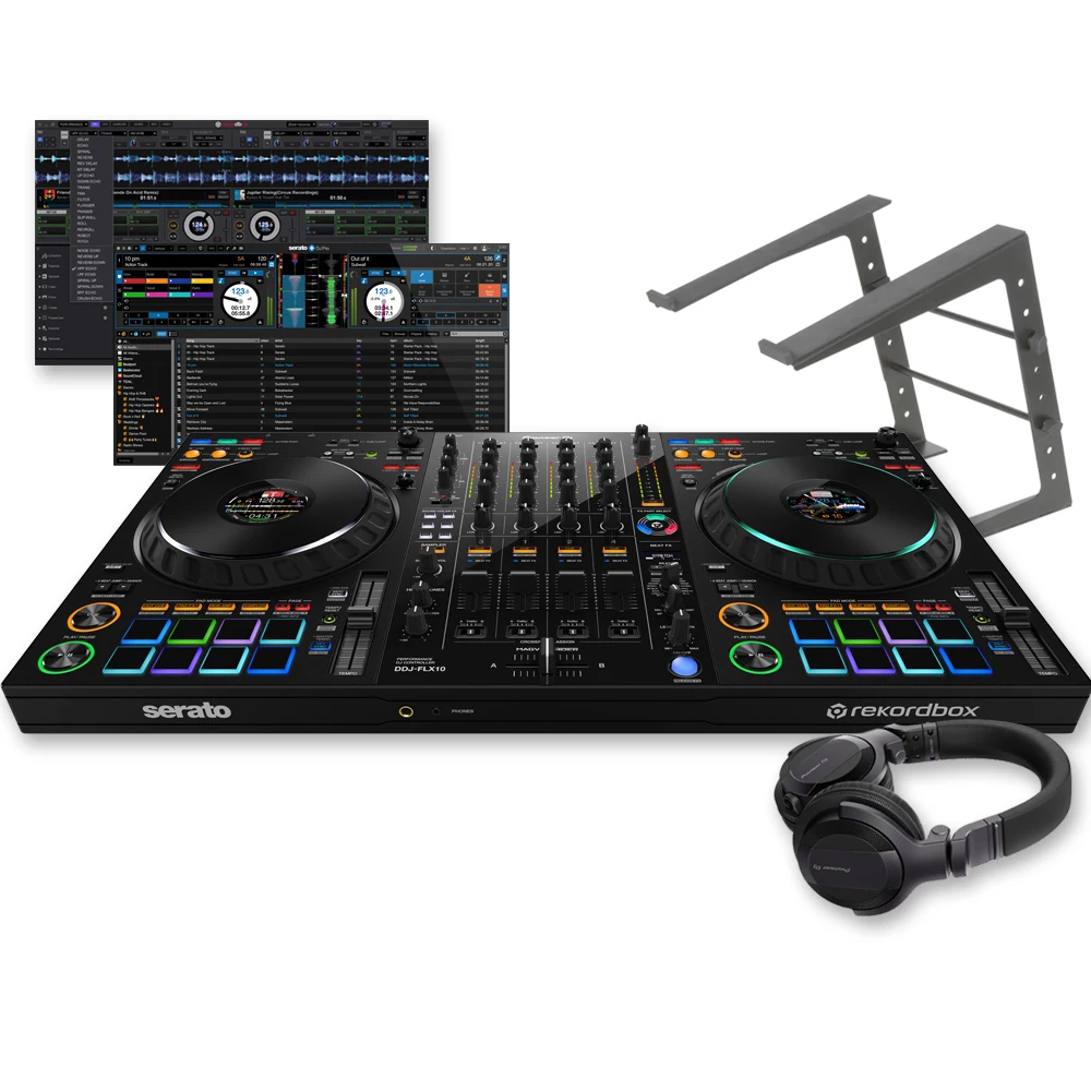 

Newly New Pioneer DJ DDJ-FLX10 4-deck DJ Controller Laptop Stand Bundle