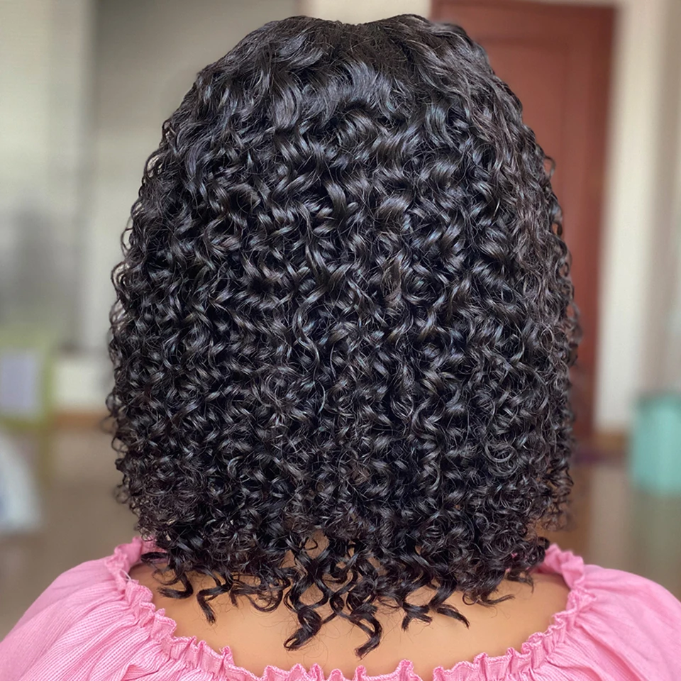 Curly Wig Lace Front Human Hair Wigs For Black Women Remy Brazilian 4X4 Closure Wig 13x4 Lace Front 150% Density BOB