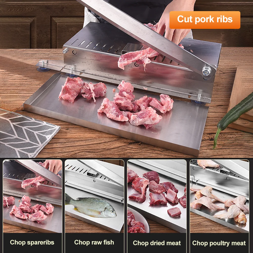 Food Beef Cutter Slicing Stainless Steel Fish Frozen Meat Bone Chopping Knife Easy-Clean Home Cutting Kitchen Tool