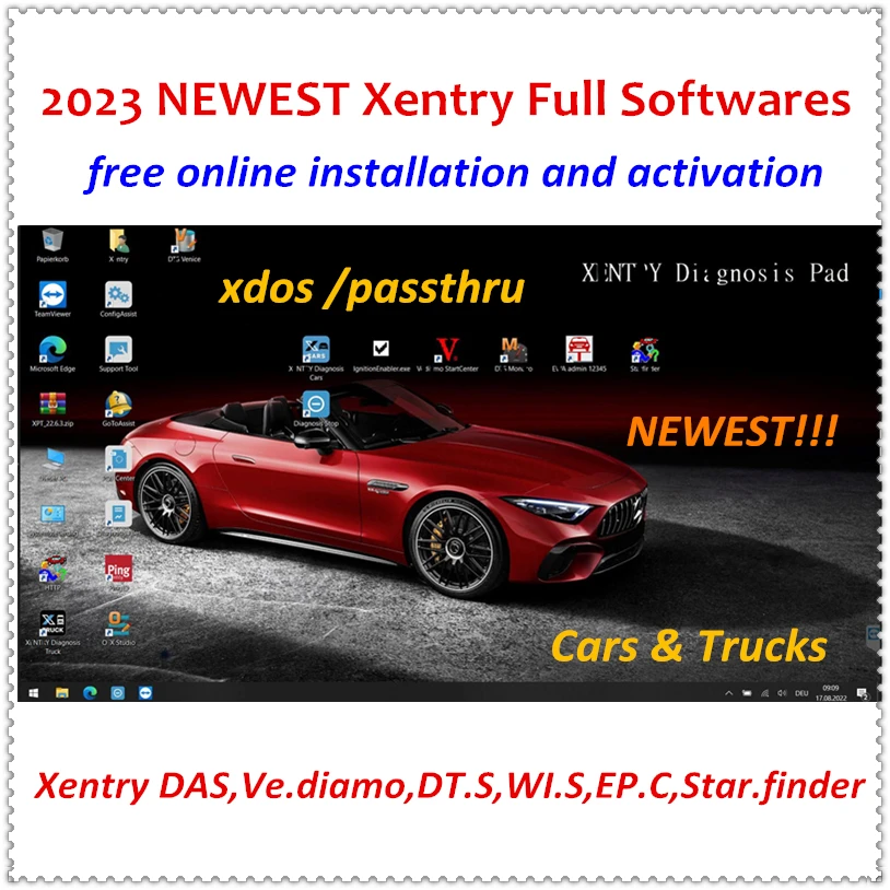 

Newest DAS Xentry 2023.09 Full Software Ve.diamo,D.TS,W.IS,EP.C,Star.finder Remote Install Activate for STAR C4 C5 Openport 2.0