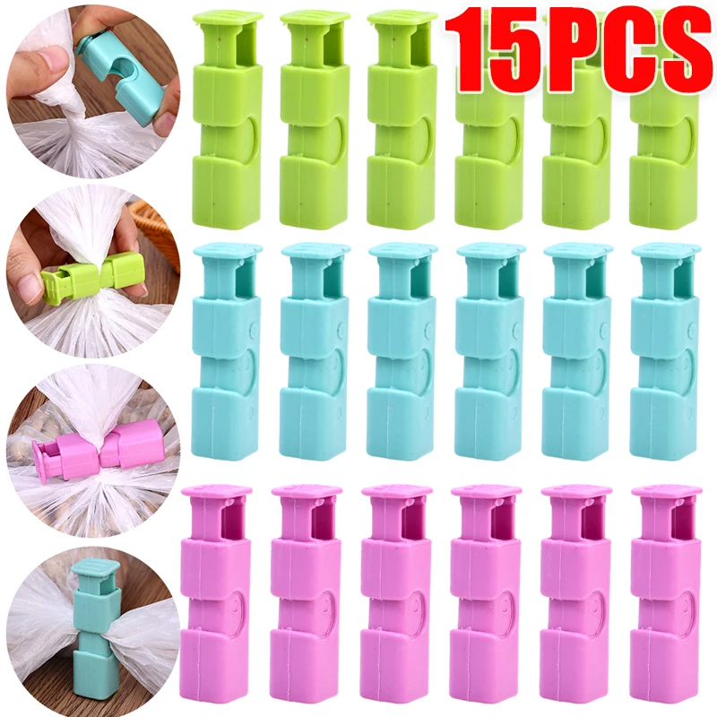 

15/1Pcs Bread Storage Bag Clip Reusable Food Sealing Clips Snack Wrap Bags Spring Clamp Household Kitchen Gadgets Sealing Clamps