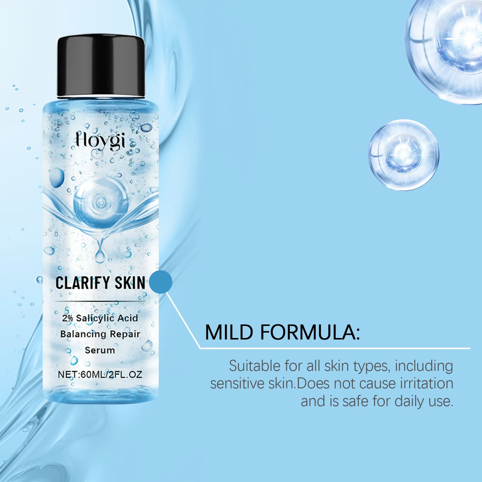 Salicylic Acid Facial Serum Gentle Shrink Pore Blackhead Removal Hydrating Oil Control Moisturize Water Light Beauty Face Serum 6