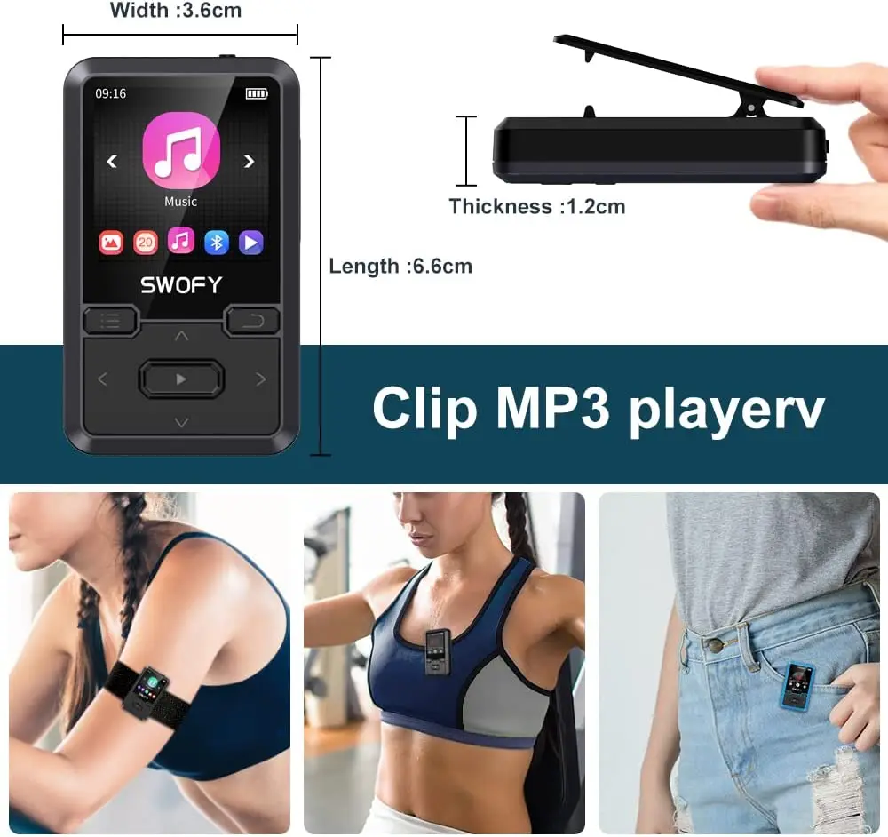 MECHEN M10 32GB Clip Mini MP3 přehrávač Bluetooth 5.0 - Image 3