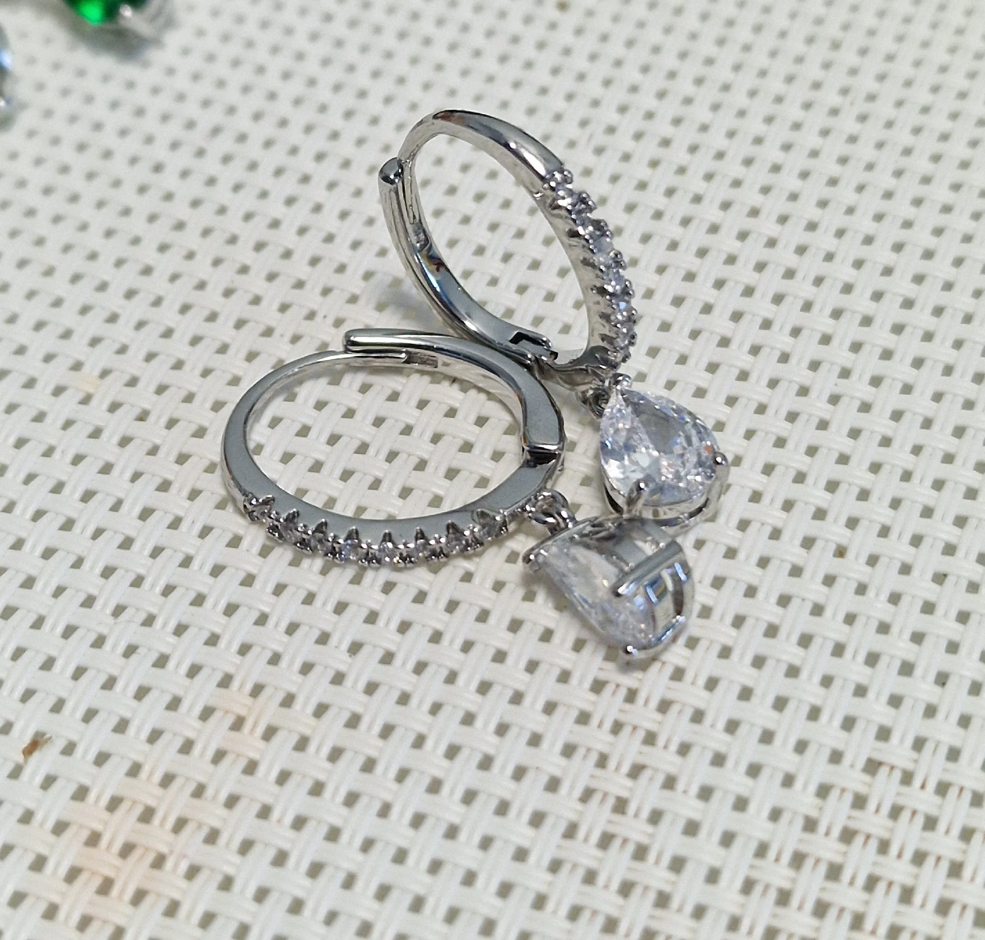 Valuable Lab Emerald Diamond Dangle Earring Jewelry photo review