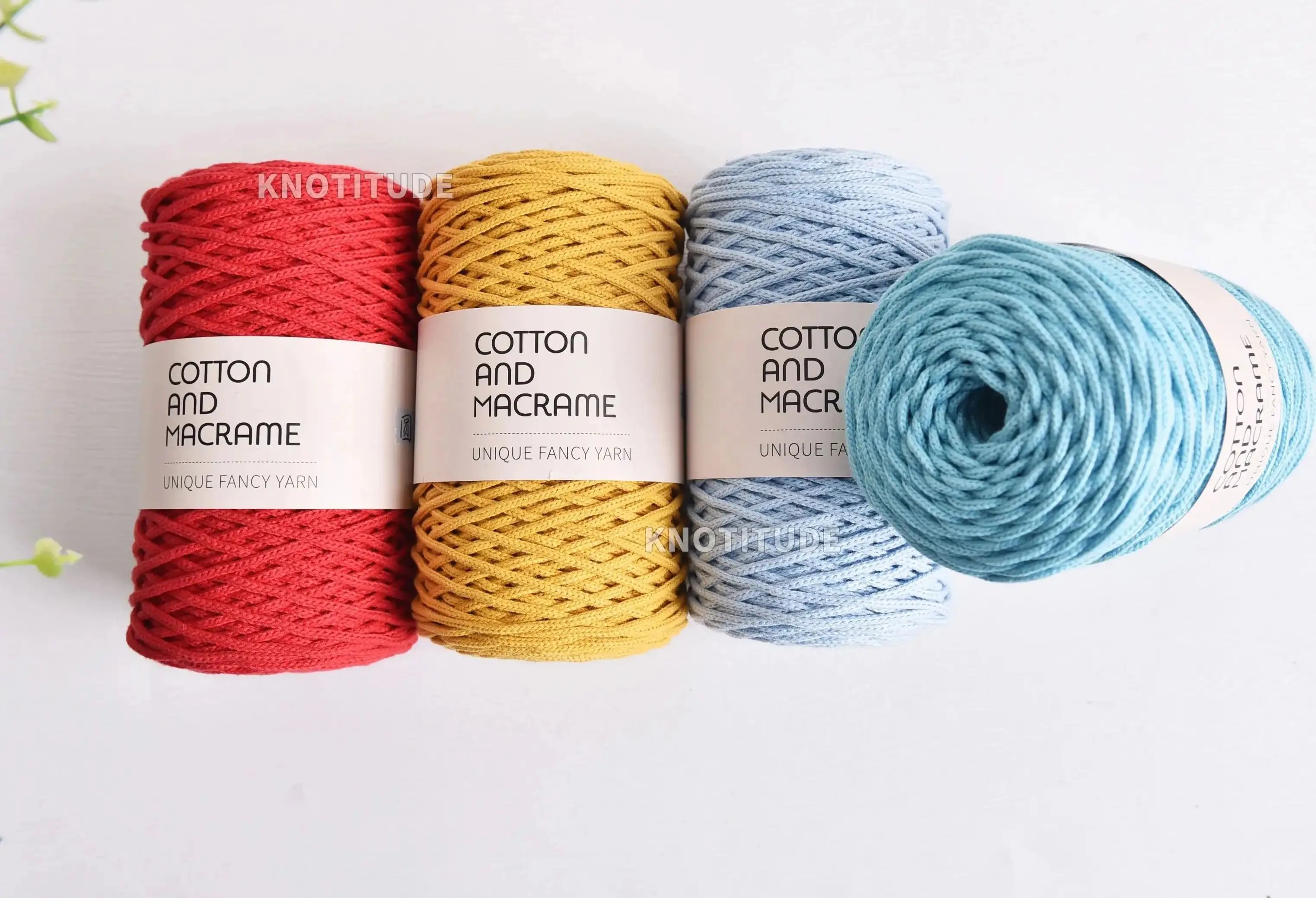 KNOTITUDE 3mm Cotton Macrame Cord 130m a Roll Hand knitting yarn Hand Crochet yarn Bag crochet yarn 100% high quality cotton 4
