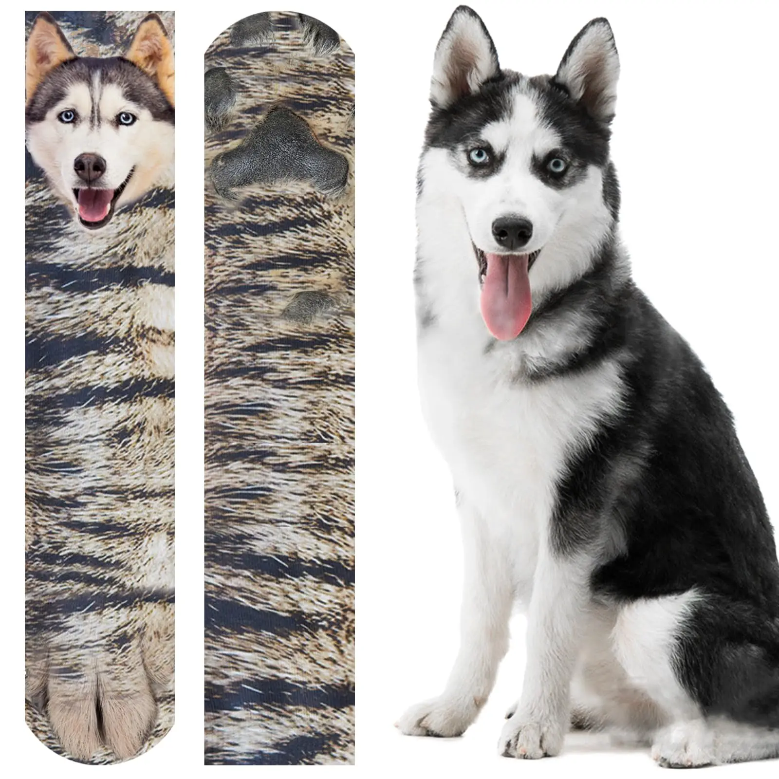 Funny Animal Paw Socks 1 Pair Dog Claw Socks Christmas Stocking Stuffers 3D Dog Grey Paw