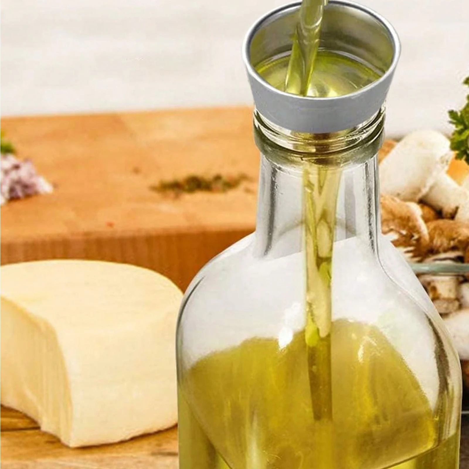 Oil Spray Dispenser Oil Container Food Storage Container 2Pcs 17oz Olive Oil Dispenser Bottle Oil Vinegar Dispenser Set For Kitchen 2 Spout Funnel Pen Labels