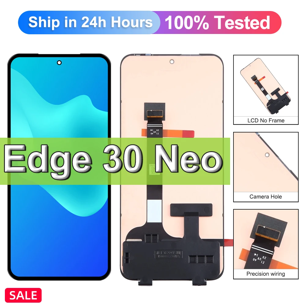 

Экран 6,28 ''для Motorola Edge 30 Neo XT2245-1, ЖК-дисплей, сенсорный экран, дигитайзер в сборе, замена для Moto Edge 30 Neo LCD