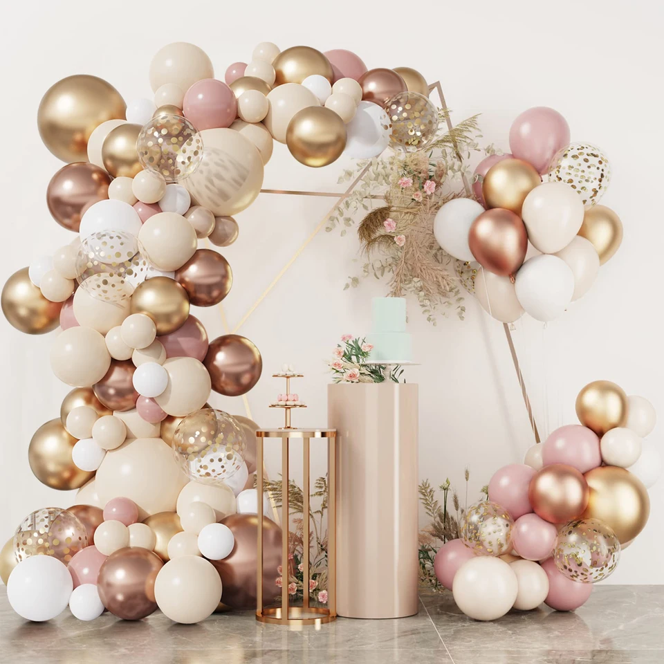 AULE Kit Arco Palloncini Argento: 100 Pezzi Argento Coriandoli Set Ghirlanda Palloncini Grigio in Lattice Con per Matrimonio Laurea Decorazioni