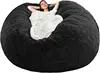 Funda para silla de puf gigante (sin relleno), de gran tamaño, redonda, suave, esponjosa, terciopelo, lavable, para sofá, puf, c 1