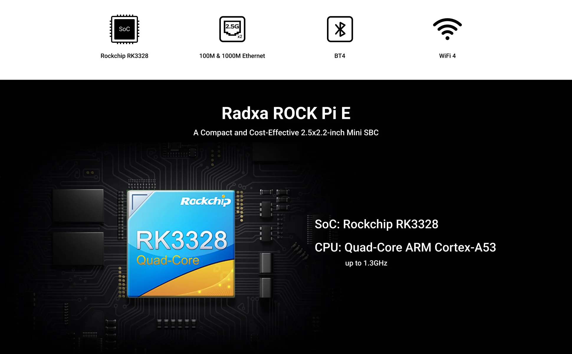 ◆rira◆ Radxa ROCK Pi E RK3328 4-core CPU, Dual Gigabit Ethernet