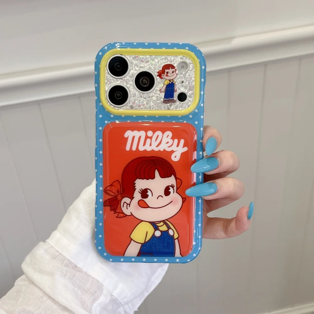Whimsical Star Girl Kawaii Phone Case with Flash Lens Protection