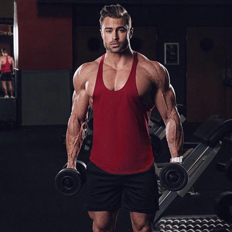 Summer Y Back Gym Stringer Tank Top Men Cotton Clothing Bodybuilding Sleeveless Shirt Fitness Vest Muscle Singlets Workout Tank