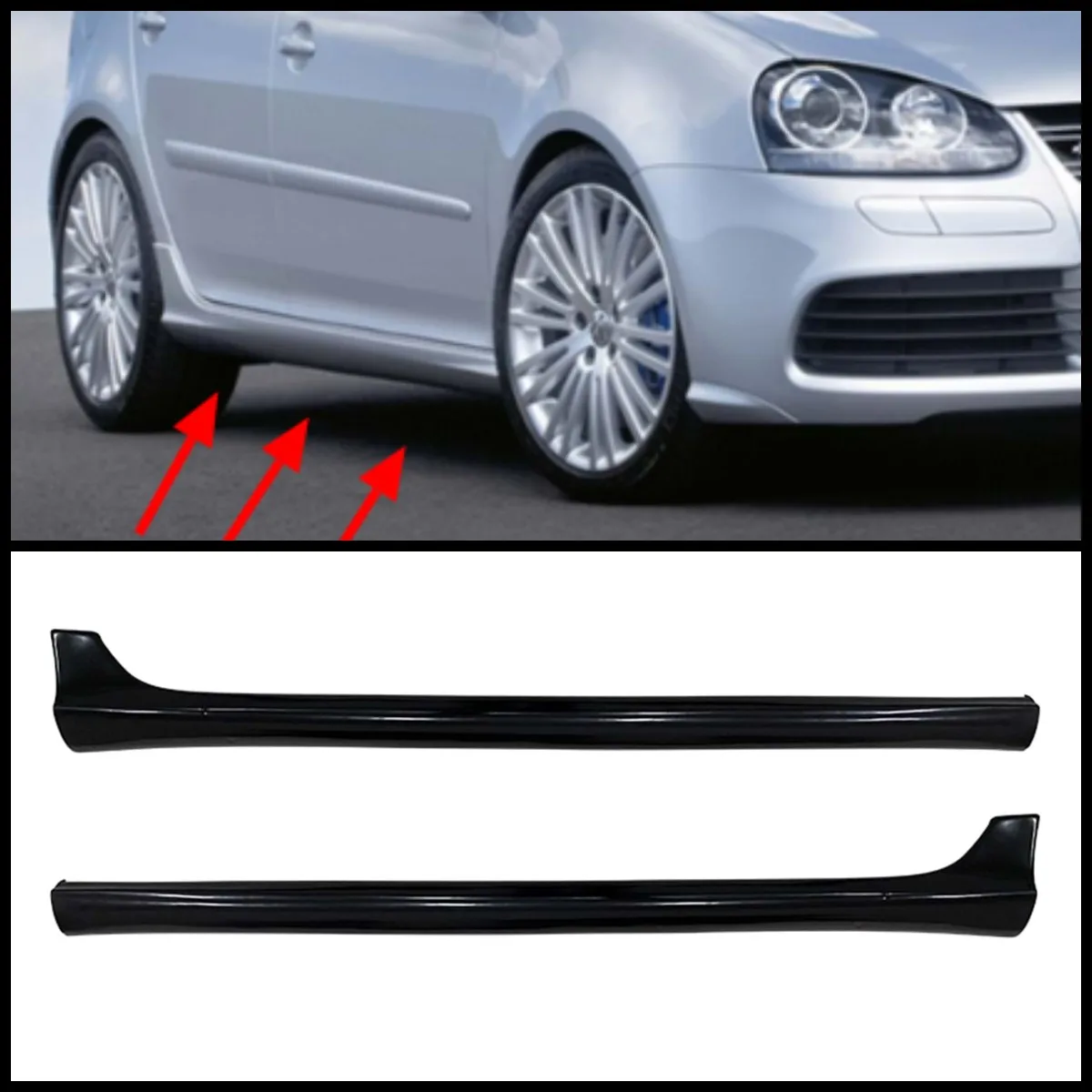 Per Volkswagen Vw Golf 5 Mk5 Gti Gonna Laterale Estensione Attacco Davanzale Car Styling Spoiler Splitter Spoiler Body Kit Accessori