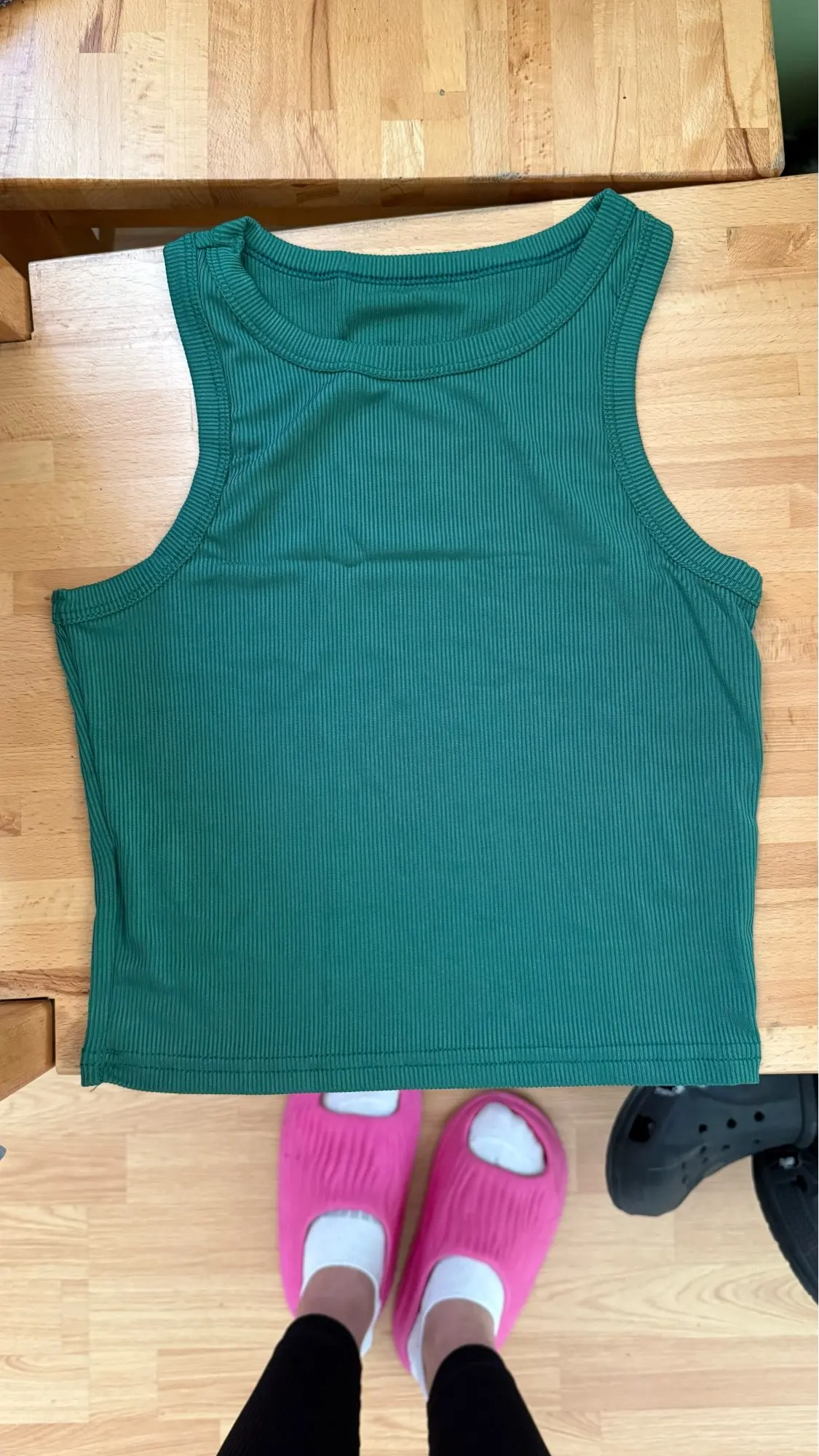 Ribbed Off-Shoulder Tank Top - Stretchy Summer Crop Top Women photo review