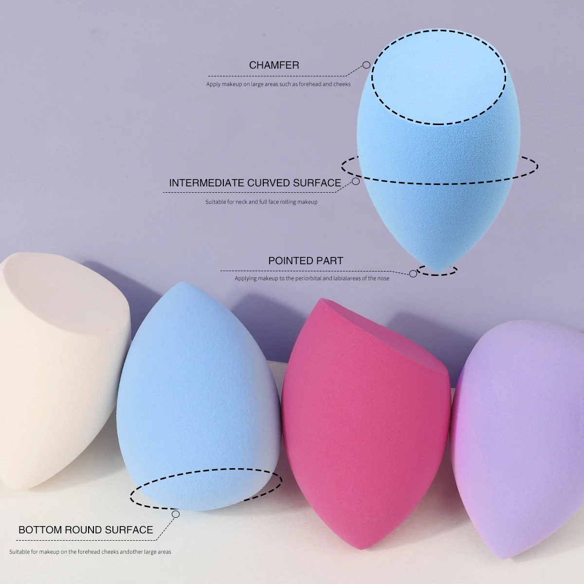 4pcs Makeup Sponge Powder Puff Beauty Cosmetic Ball Foundation Powder Puff Dry Wet Combined Water Droplets Make Up Tools 3