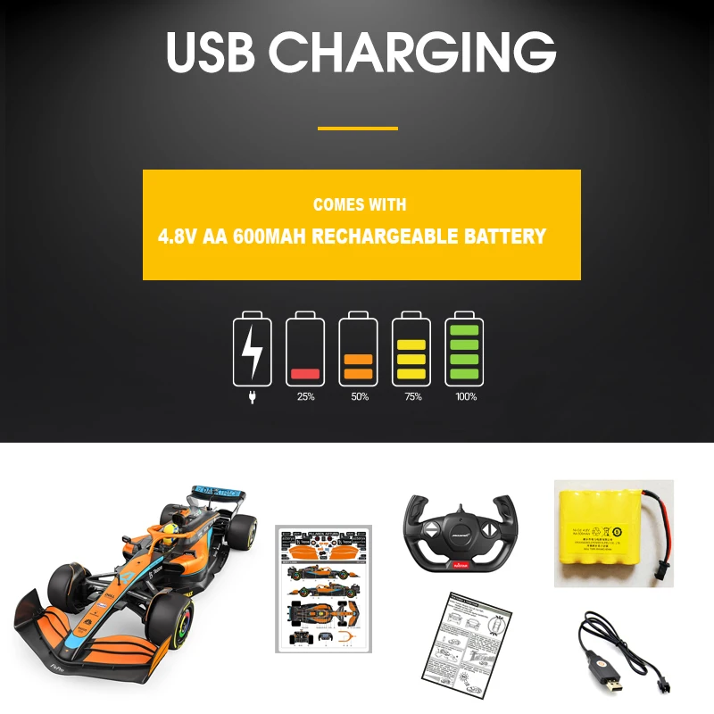 NEW McLaren F1 MCL36 1:12 Scale 1:18 RC Car Radio Remote Control Toy Racing Car Model Auto Machine Gift for Kids Adults Rastar 5