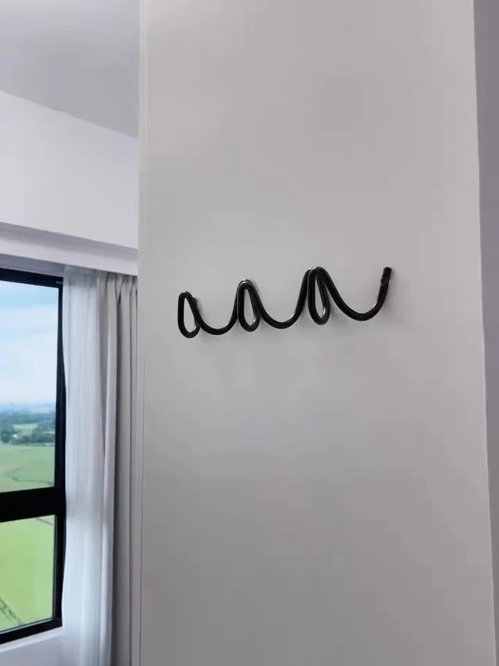 Modern Metal Wavy Wall Hook Rack, customer photo