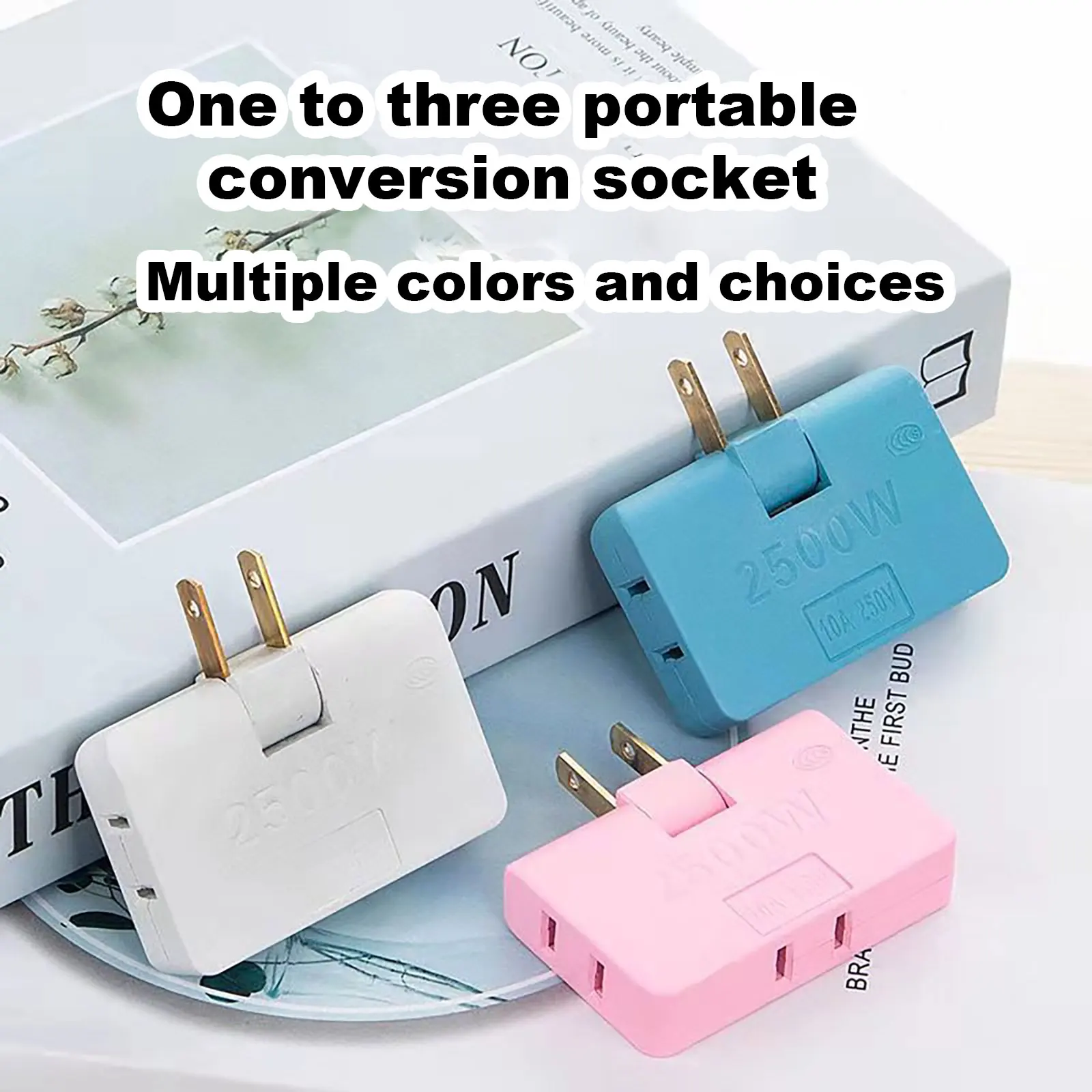 3 in 1 US Extension Plug Convenient Easy to Carry Daily Household Use Multi-Plug Mini Slim Wireless Outlet Adapter Sockets