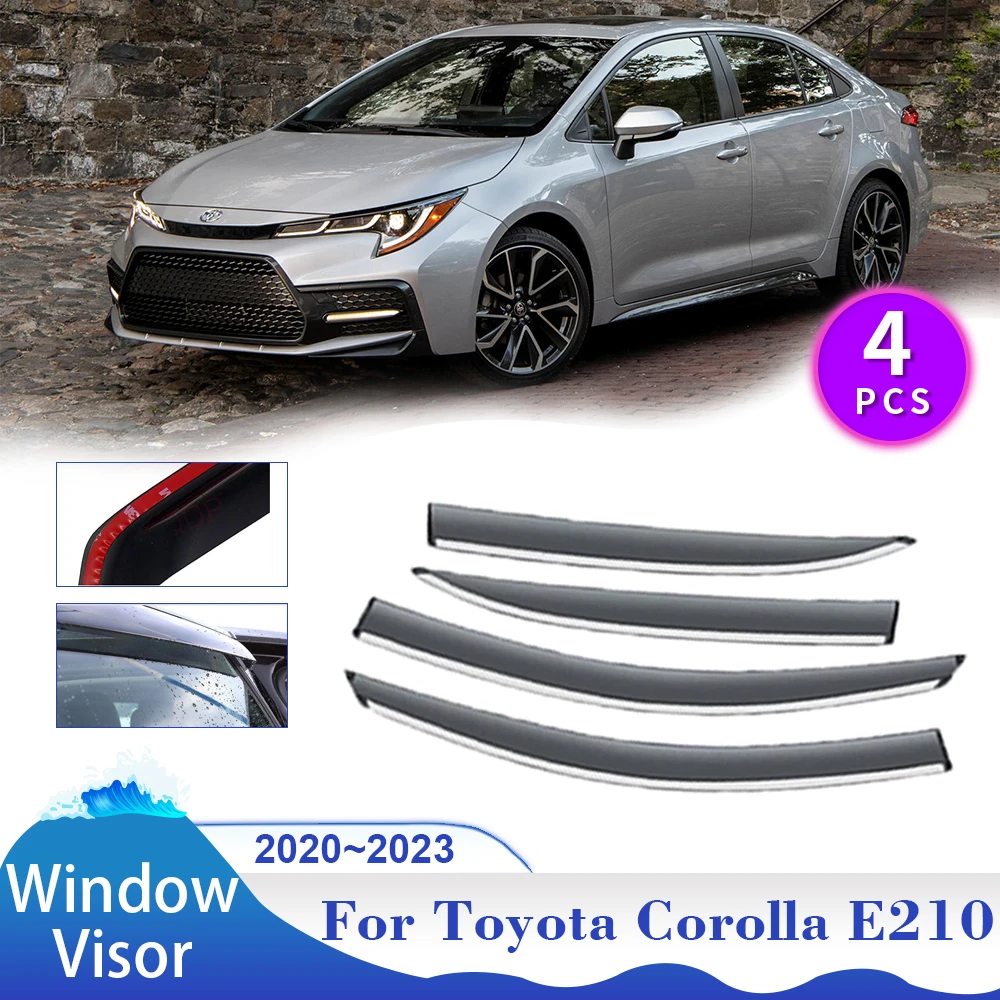 

For Toyota Corolla E210 GR Altis 2020~2023 Sedan Window Vent Visor Sun Awnings Shelters Car Side Rain Guard Deflector Accessorie