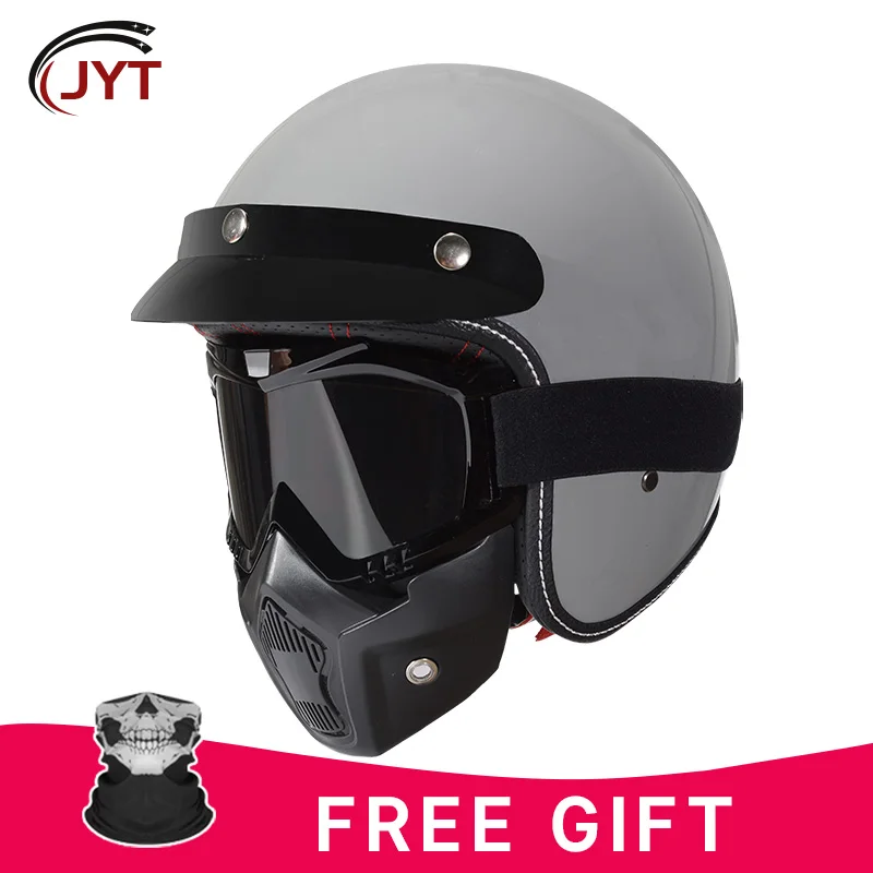 

Шлем с открытым лицом, винтажный мотоциклетный шлем в стиле ретро, для мопедов, скутеров, прогулочных велосипедов, для мужчин и женщин, защитная крышка из АБС-пластика в горошек