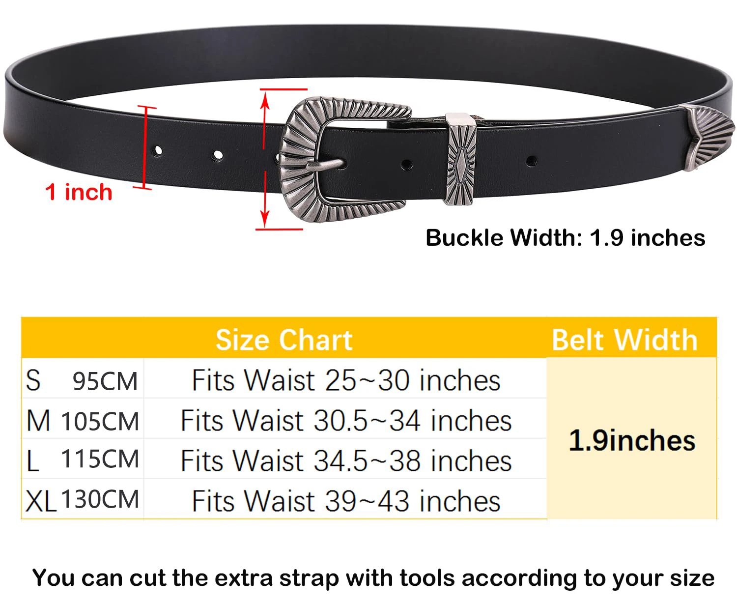 New Western Belts for Woman Plus Size Classic Pin Buckle Belts