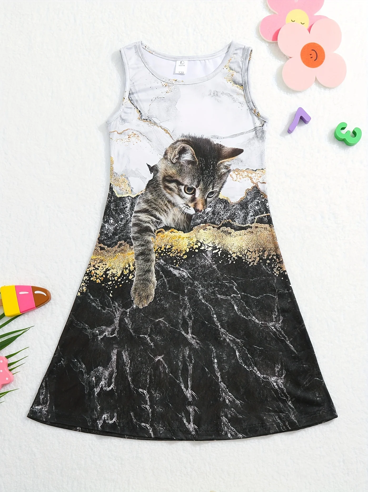 فستان أطفال ثلاثي الأبعاد للأطفال ، خفيف الوزن ، ج...