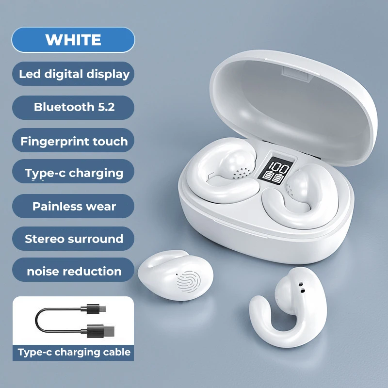 Auriculares Bluetooth de conducción ósea originales, auriculares  inalámbricos con Clip de oreja abierta con micrófono, Auriculares  deportivos para iphone, nuevo, 2024 - AliExpress