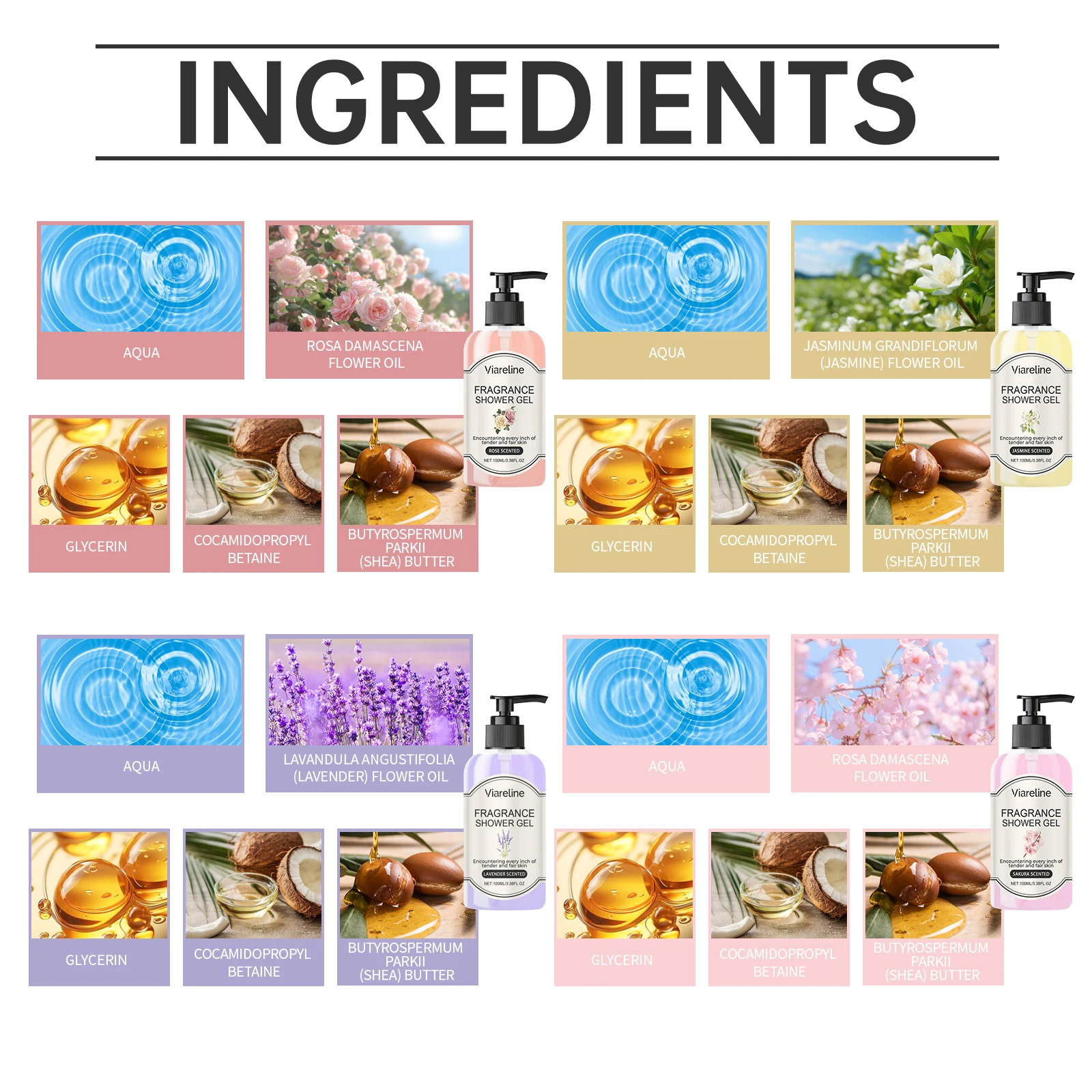 Fragrance shower gel for moisturizing care