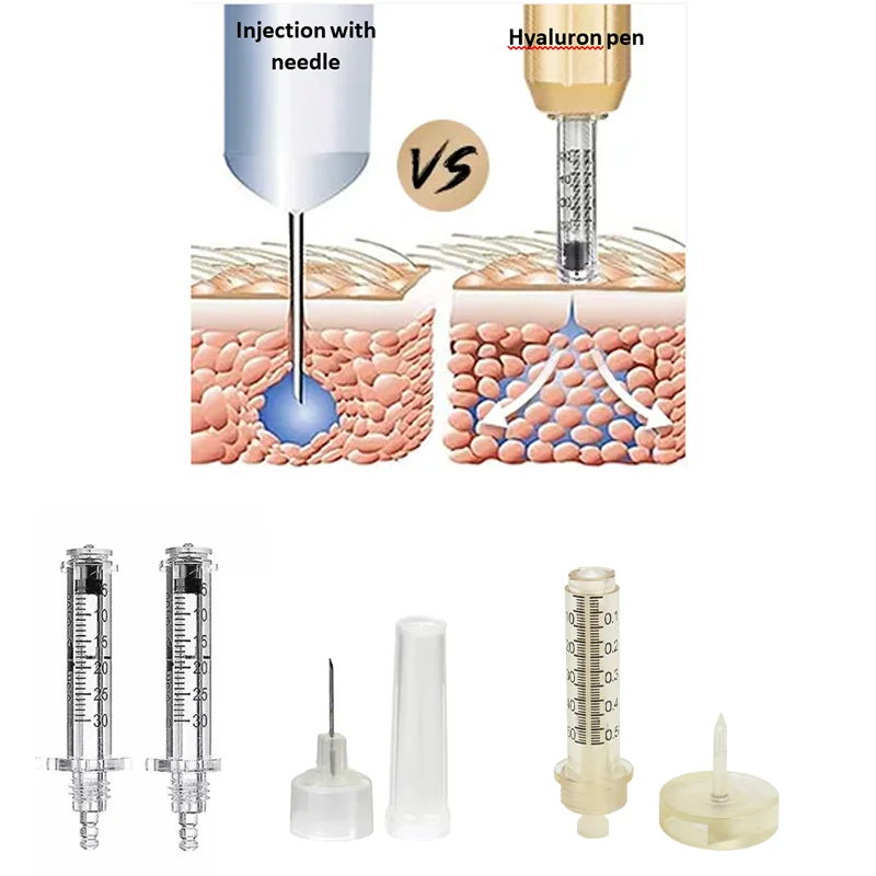 30pcsAccueil beaut&eacute; ampoule t&ecirc;te Pickup Hyaluronic Acid fill Injection Tool une fois transparent emballage sac