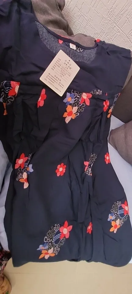 Casual Summer Print Loose Fit O-Neck Dress photo review