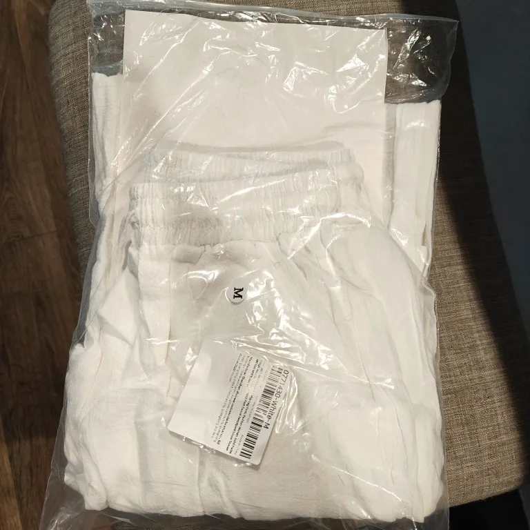 Elegant Cotton Linen Baggy Pants Fashion Women High Waist Drawstring Pocket Loose Wide Leg Pant Casual Streetwear New Trousers photo review
