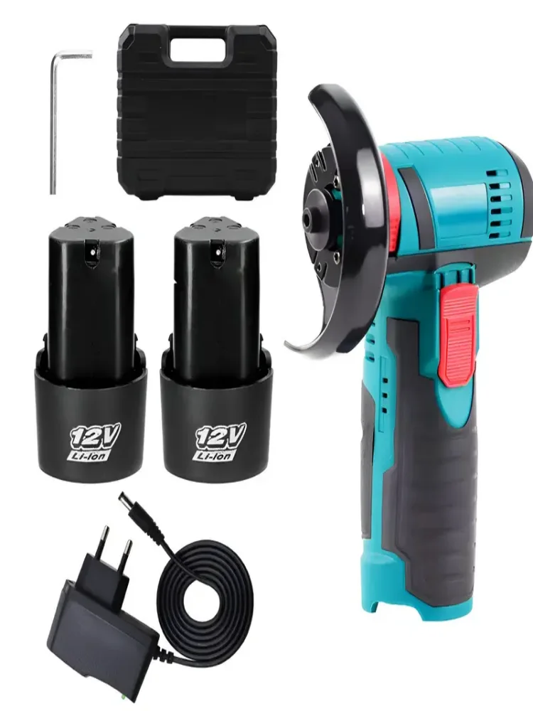 Kabelloser Winkelschleifer mit Akku (ND) 12 V. Gebürsteter wiederaufladbarer Mini-Winkelschleifer. Winkelschleifer mit Lithium-Akku. Poliermaschine – Detail 2