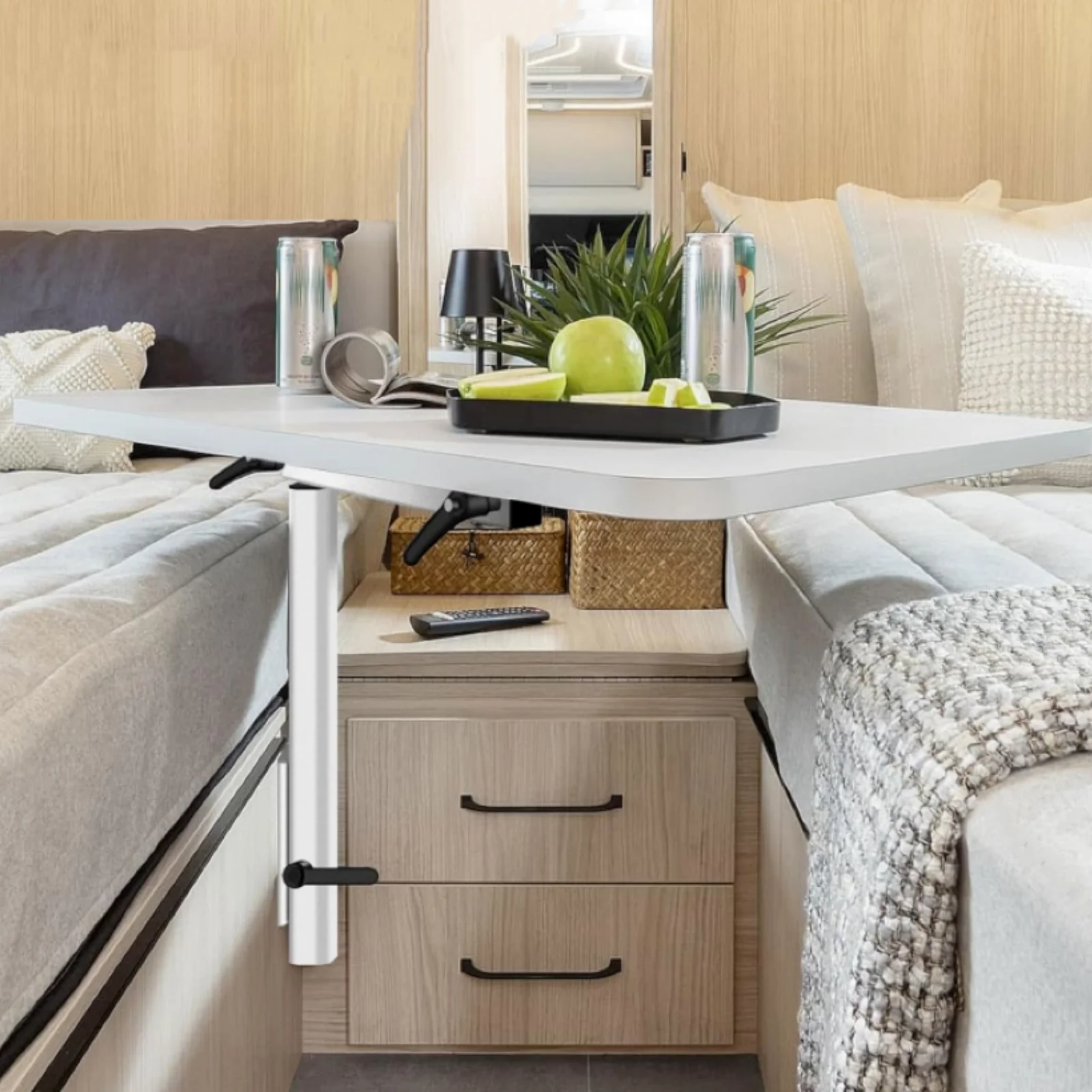 Verstellbares RV-Tischbein mit 360-Grad-Rotation. Abnehmbarer Aluminium-Esstischständer für Wohnwagen, Wohnmobile und Bootszubehör – Detail 9