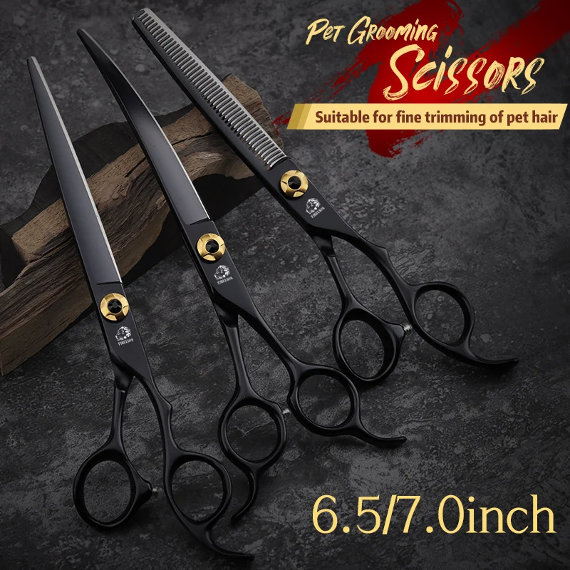 Dog Grooming Scissors Professional Dog Grooming Scissors Supplies JP440C Steel 6.5&7.0 Inch Dog Beauty Shears for Cutting Dogs Hair