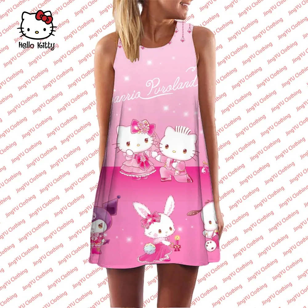 

Sanrio Christmas Hello Kitty Women's Pajamas Pajamas Sleeveless Nightgown S-5XL Soft, Comfortable and Casual