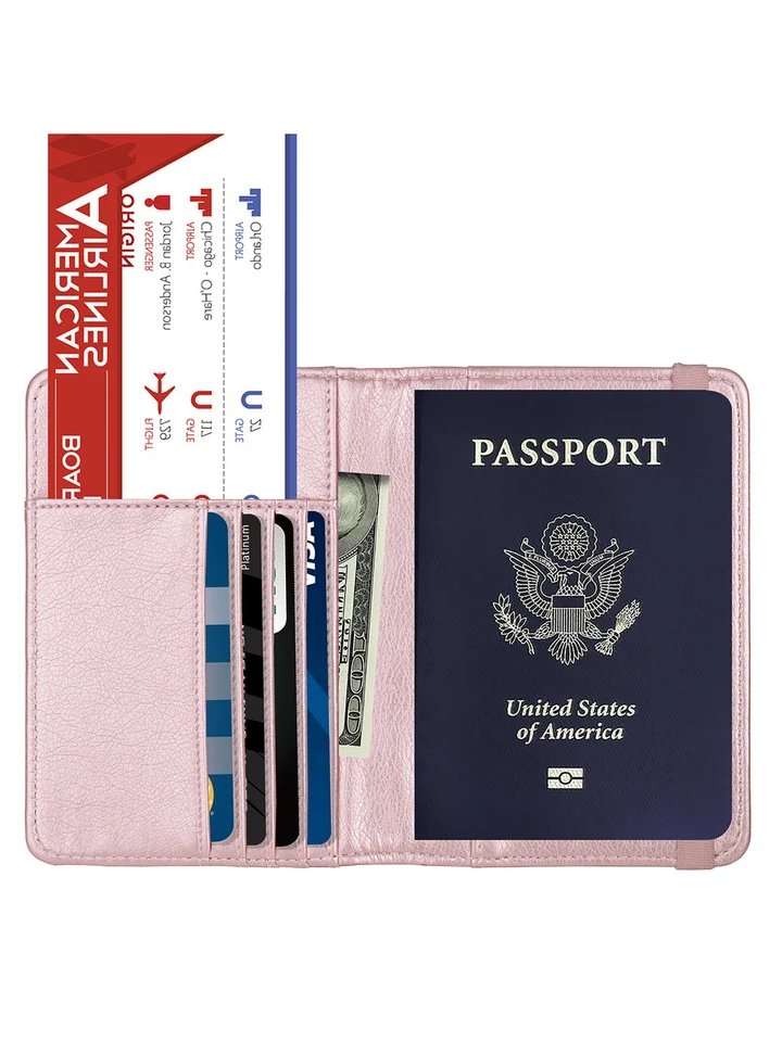Étui Passeport Anti-RFID Motif Graffiti - Cuir PU, 2 Emplacements Cartes + Fente Transparente, 14.5x10.9 Cm