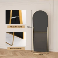 Городское роскошное стоящее зеркало 165x60 см. Подставки для зеркал всего тела. Зеркало-подставка. Большое зеркало. Золото. — изображение 5