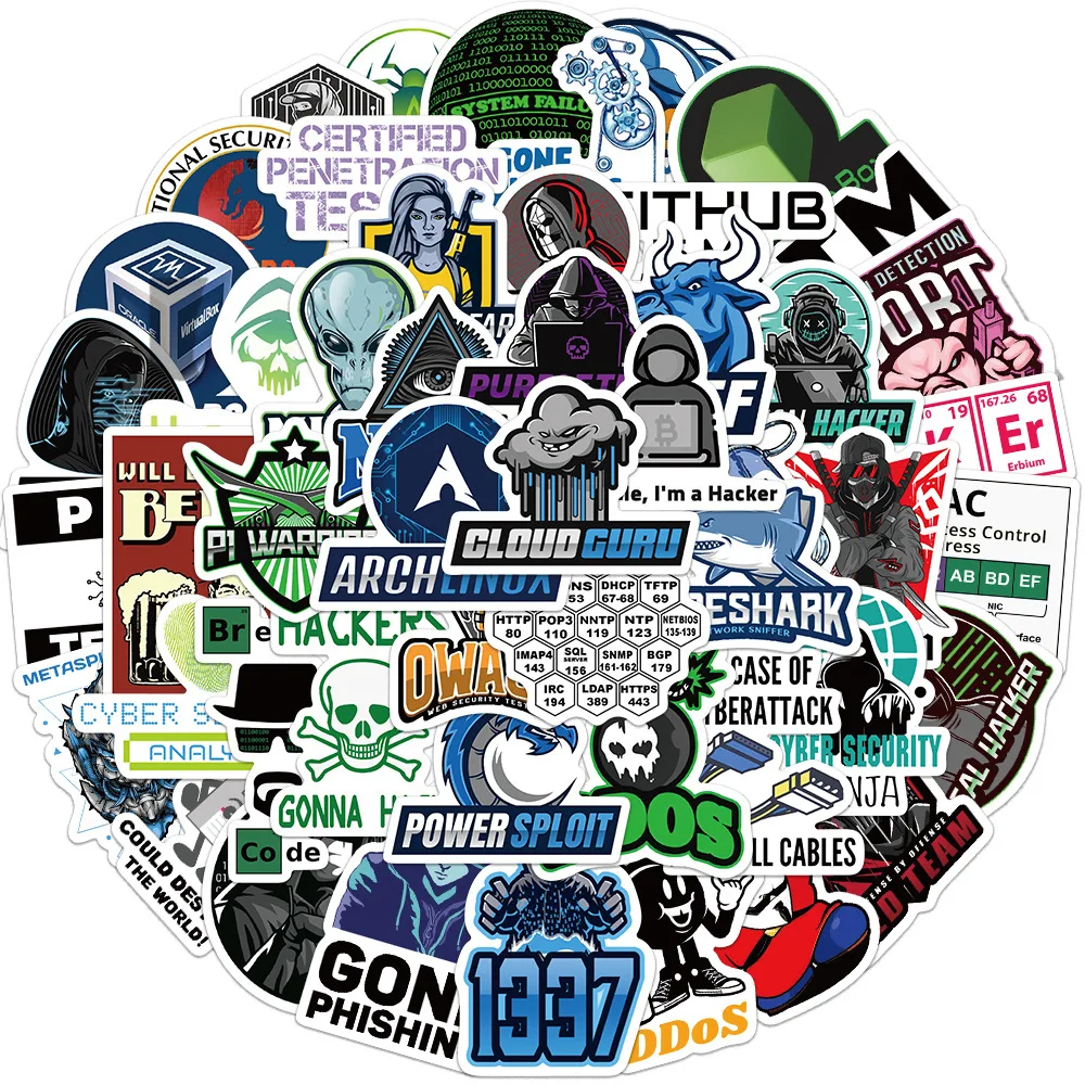 

10/30/50PCS Cool Hacking Group Logo Stickers Decoration DIY Laptop Phone Suitcase Fridge Luggage Car Sticker Decals Classic Toys