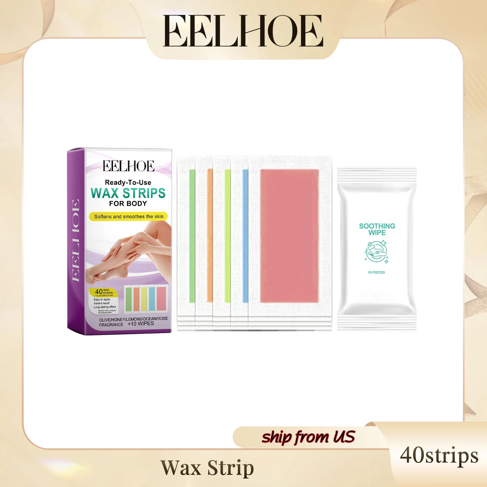 Eelhoe Waxing Paper Skin Moisturizing Whole Body Arm Underarm Thigh Hair Universal Rapid Hair Removal Mild And Non-irritating