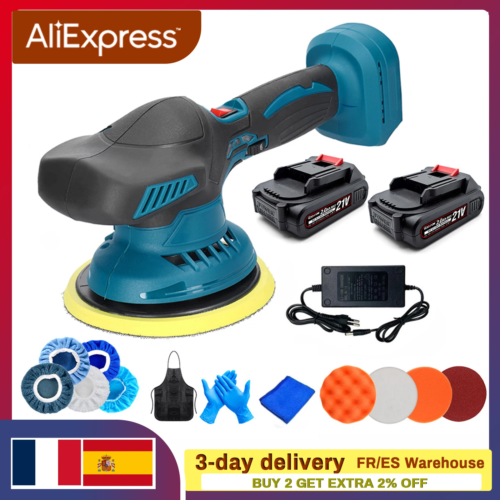 Polisseuse Excentrique Makita Sans Fil Polisseuse Sans Fil Compatible Avec Makita 18V Batterie (sans Polisseuse Voiture Compatible Makita 18V