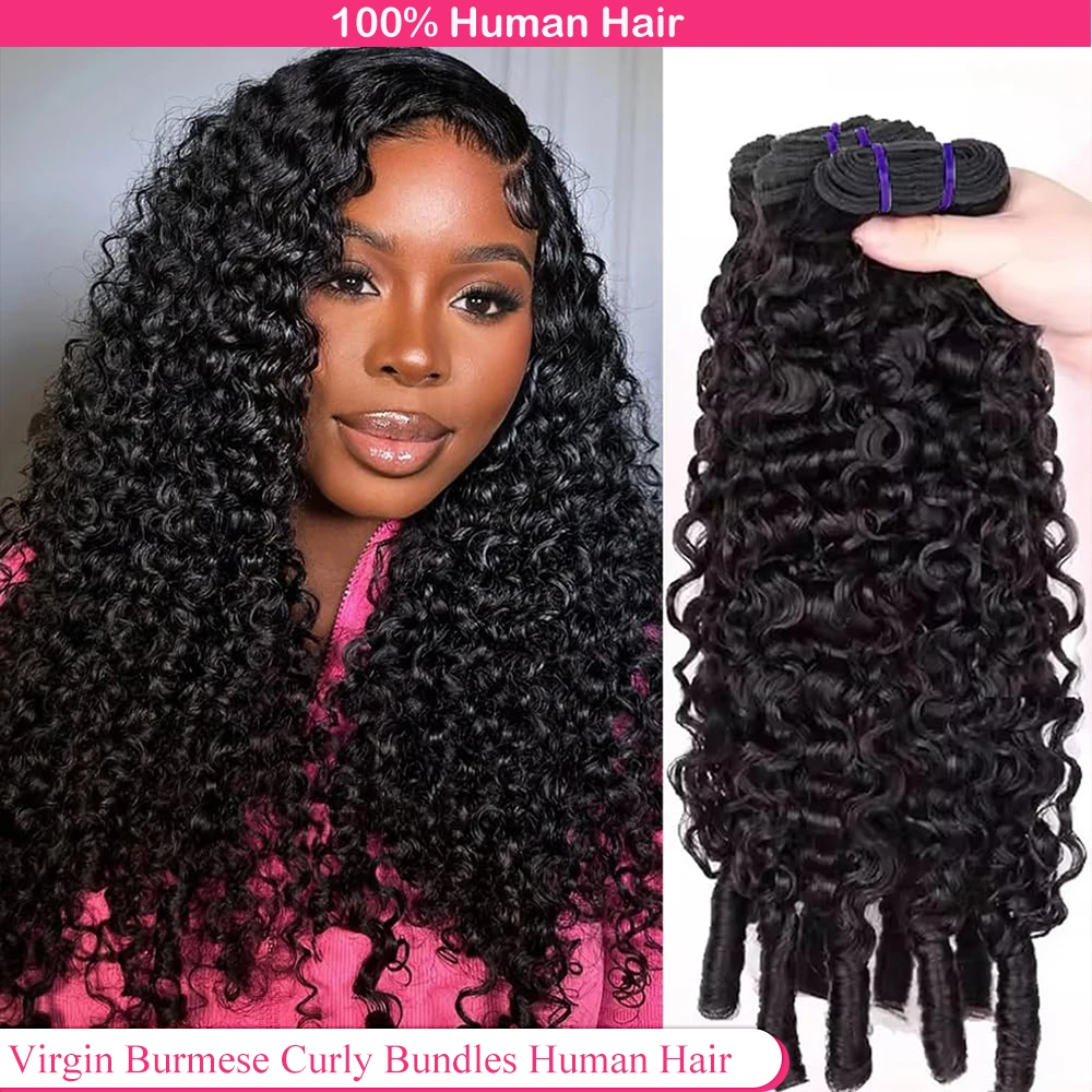 3C4A Burmese Pix Curls Human Hair Bundles 18A Double Drawn Vietnamese Raw Human Virgin Hair Weave Bundle Pix Curly Hair Bundles