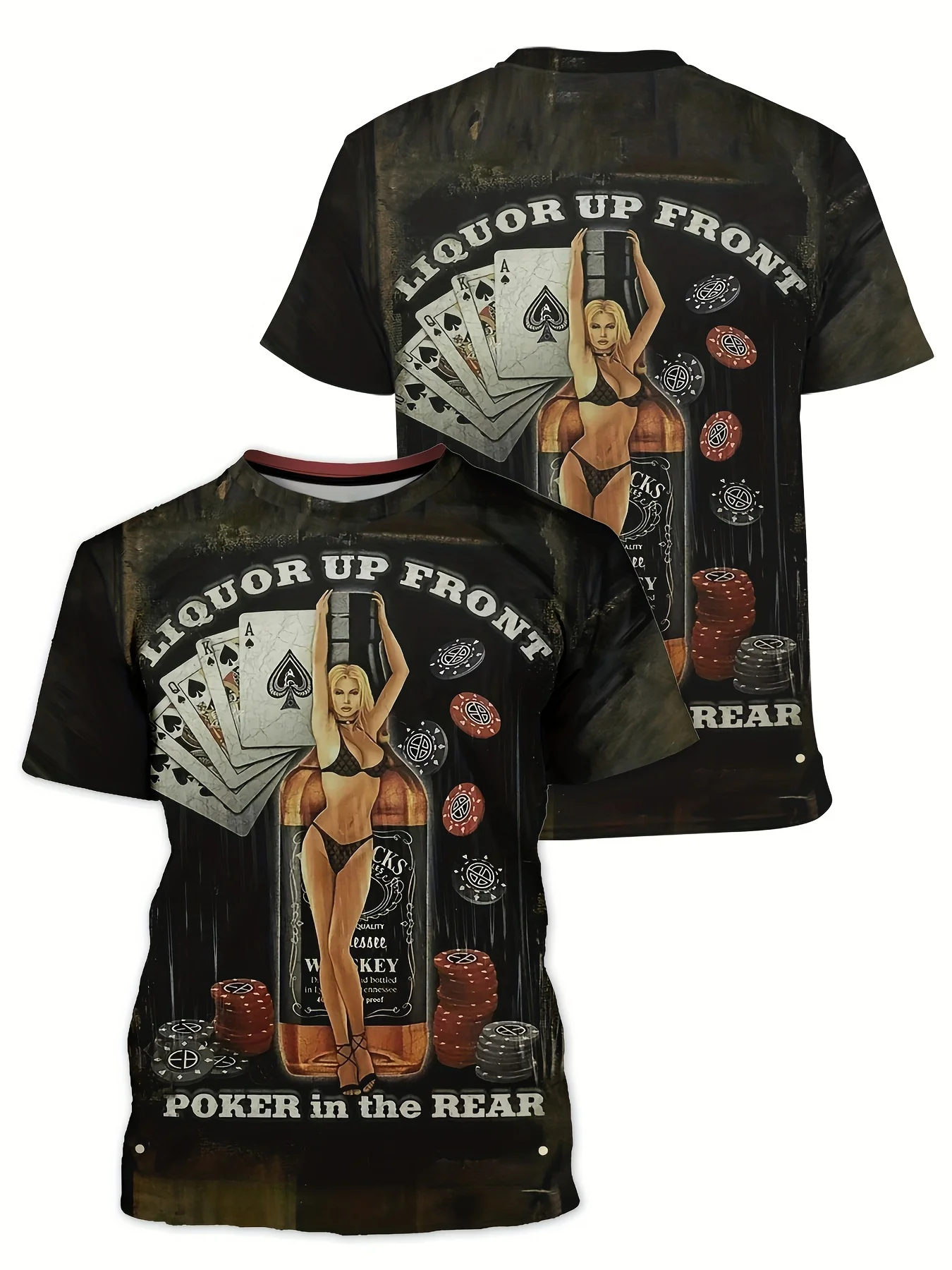 

2024 Summer New Men's Alphabet Poker Comfortable T-shirt